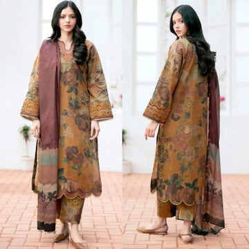 Embbroidered lawn 3-piece Dress