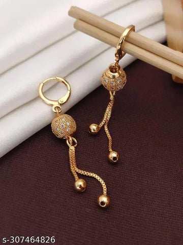 sk_1033 Golden Ball Shaped Earrings