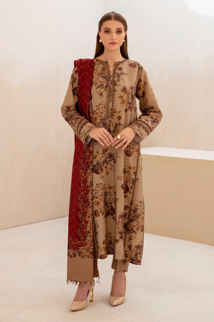 Embbroidered lawn 3-piece Dress
