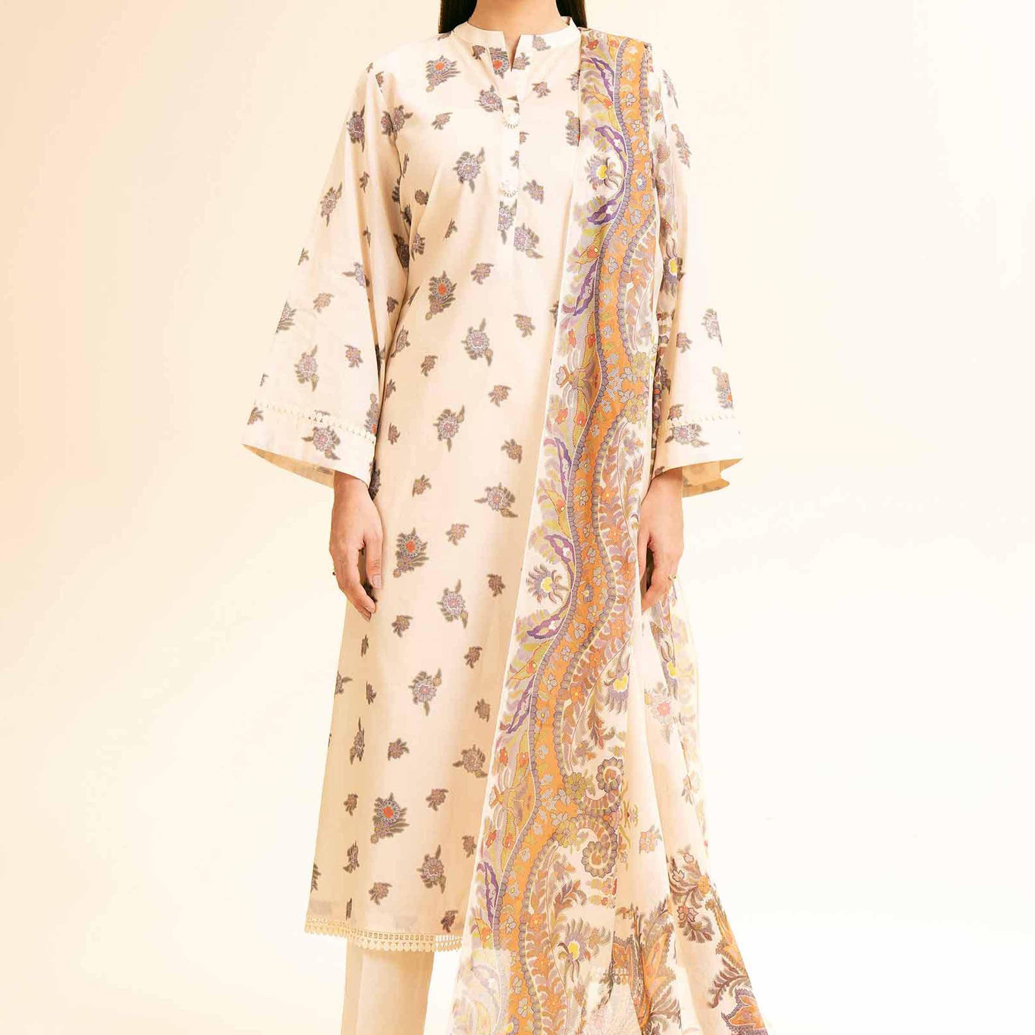 Embroidered Printed Lawn 3 Piece