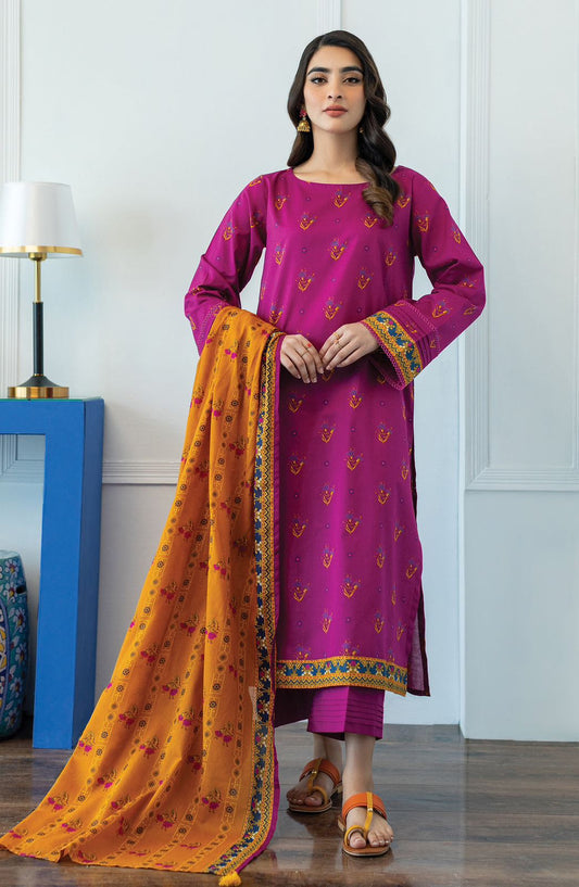 3- Piece Embroidered Khaddar Dress with Wool Shawl