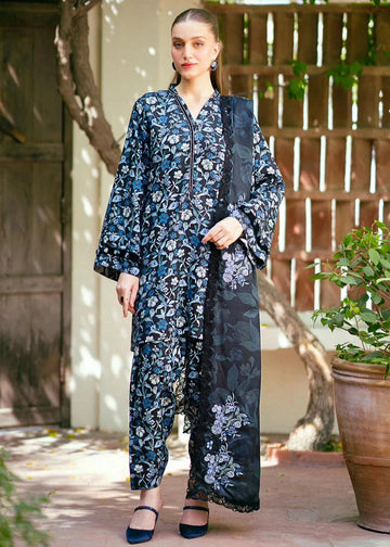 3 - Piece Lawn Embroidered Dress With Lawn Dupatta